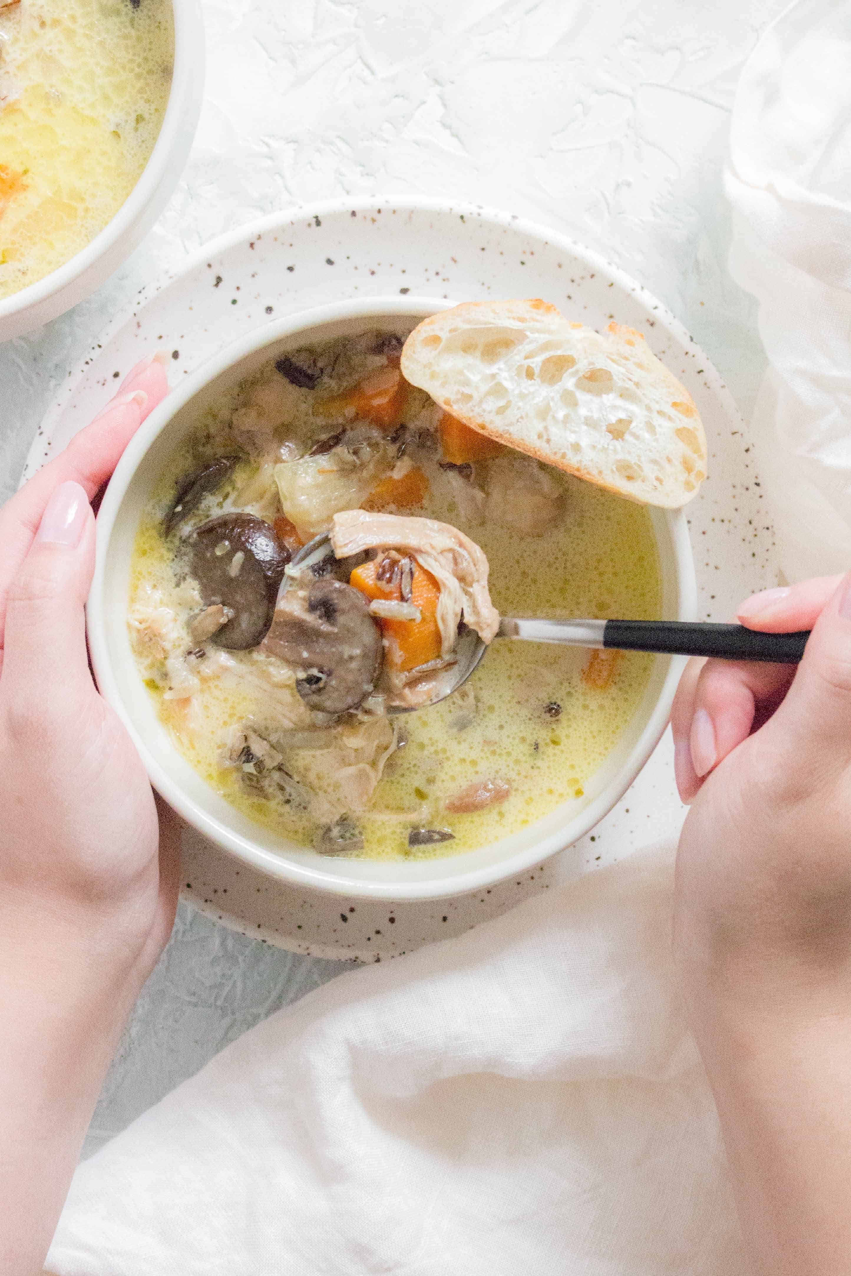 Rich, creamy, and easy to make, this Instant Pot Chicken and Wild Rice Soup is going to warm you right up! (Freezer and Slow Cooker Instructions included)