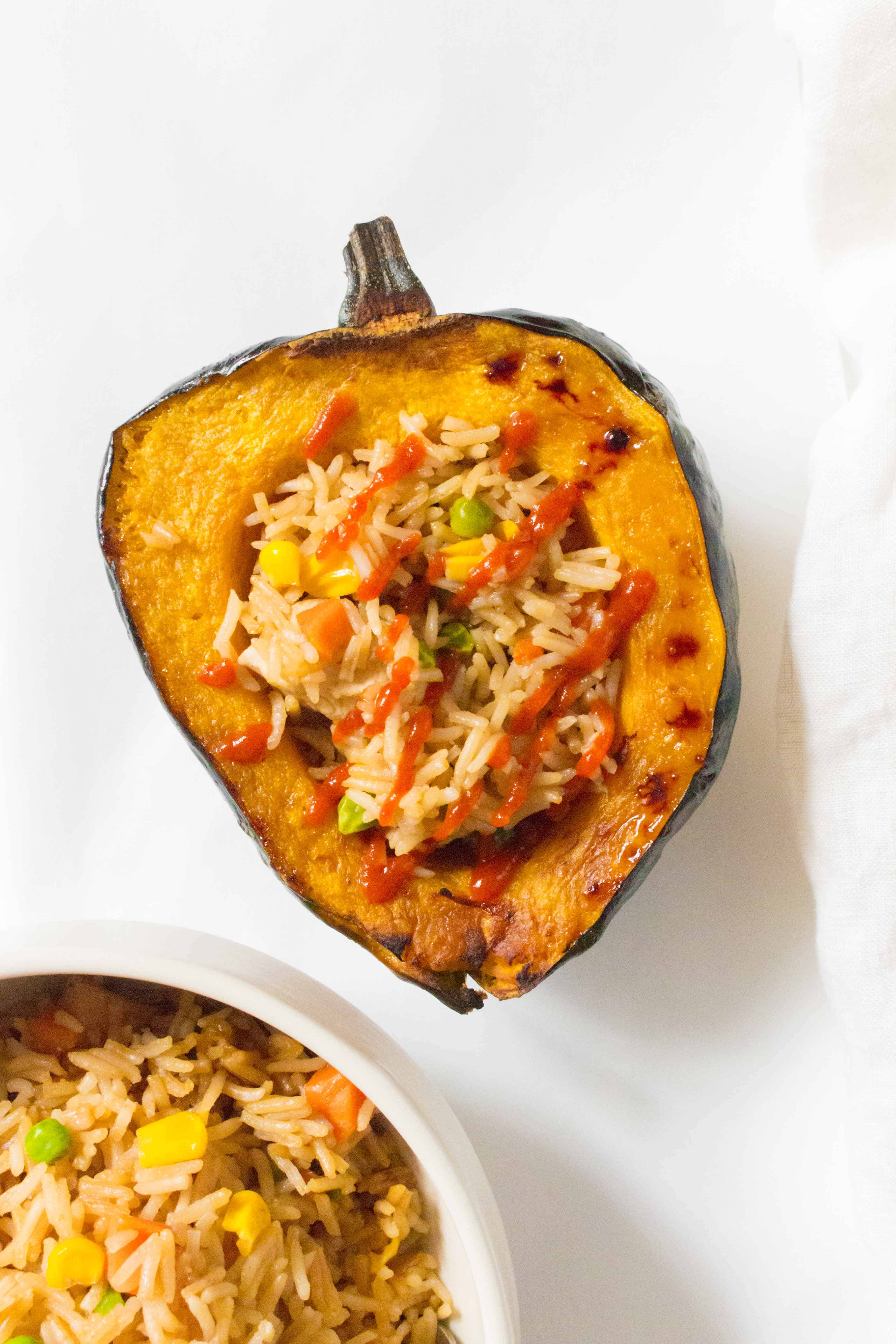 A fun way to eat this is inside an acorn squash! It ups the amount of vegetables you're getting in and also stretches the serves of this chicken and rice out.