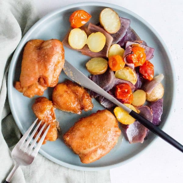 Sheet Pan Honey Soy Chicken Dinner One Pot Only — easy recipes using