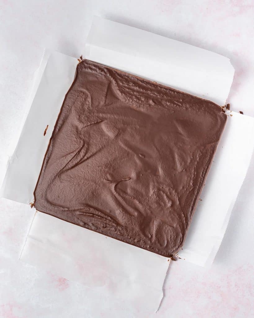 Set chocolate on parchment paper.