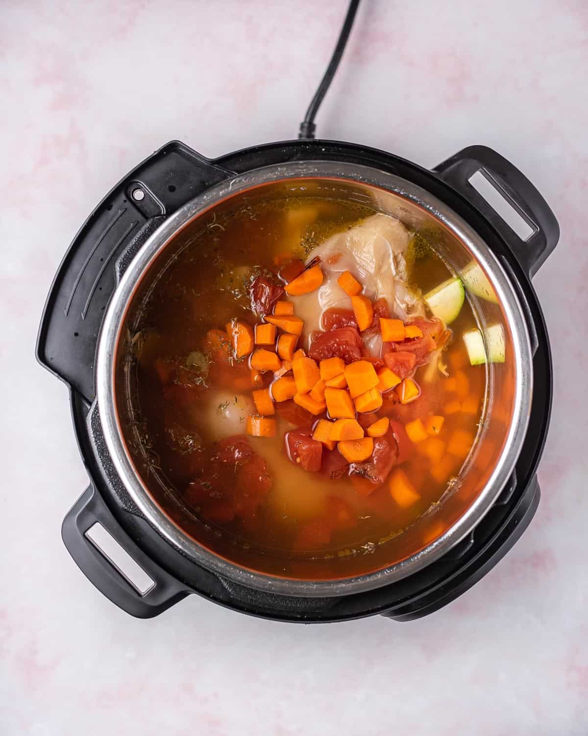 Instant Pot Chicken Vegetable Soup One Pot Only — easy recipes using