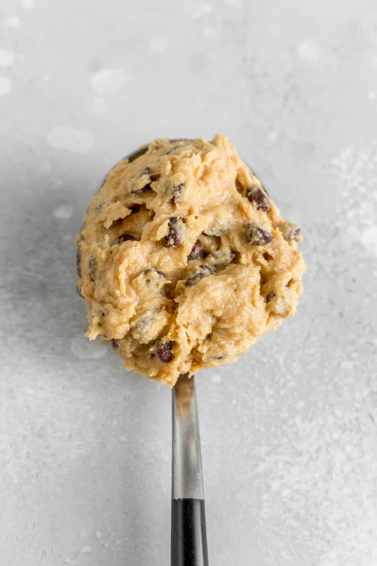 A spoonful of edible cookie dough.