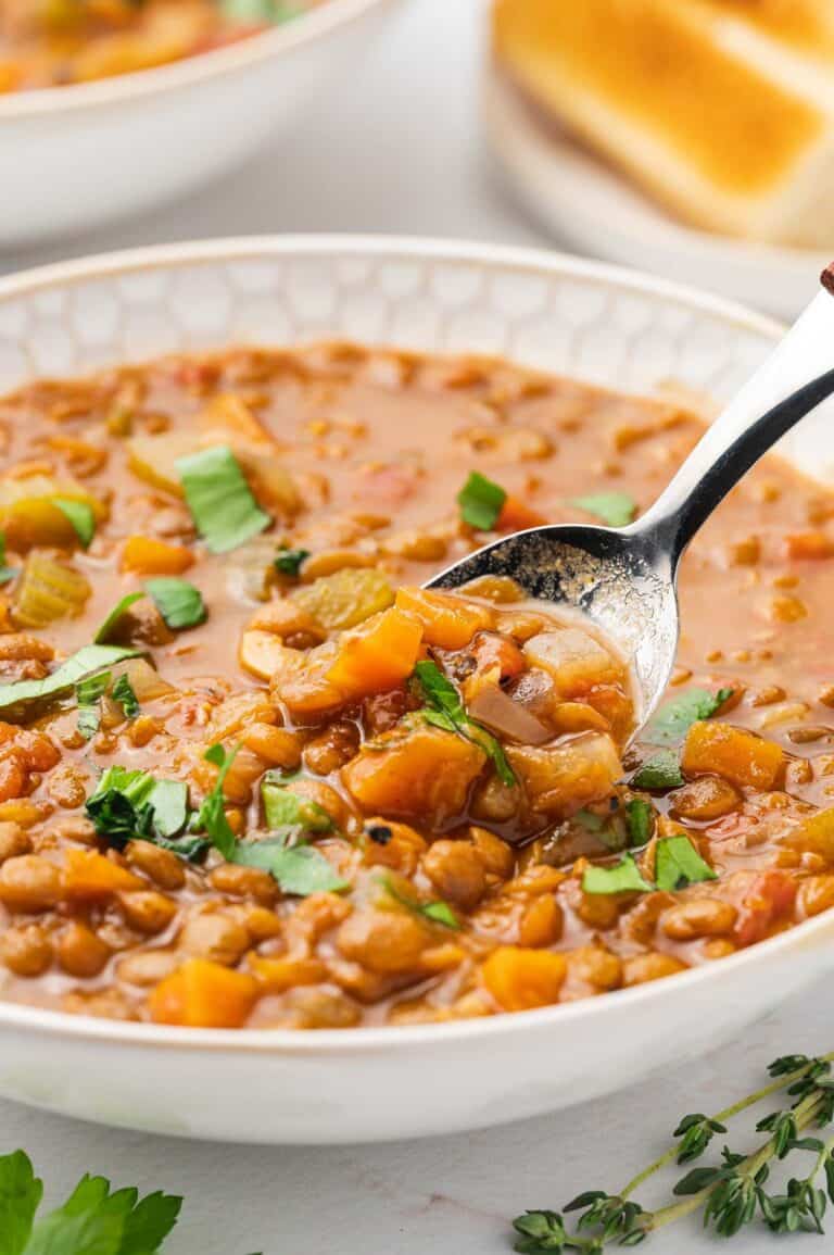 Slow Cooker Lentil Soup One Pot Only — easy recipes using one pot only!